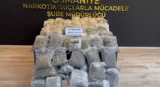 Osmaniye’de Uyuşturucu Operasyonu: 77 Kilo Skunk Ele Geçirildi