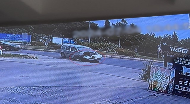 Tekirdağda dönel kavşaktaki kaza kamerada