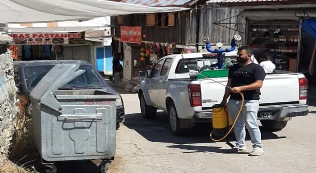 Yaylalarda Çöp Konteynerleri İlaçlandı