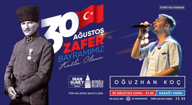 Beyoğlunda 30 Ağustos Zafer Bayramı konserle kutlanacak