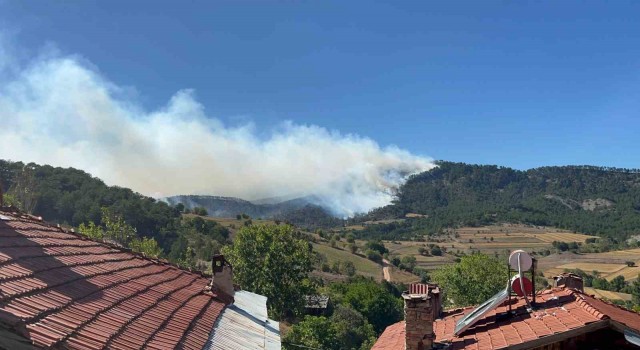 Boluda çıkan orman yangını 2 saattir söndürülemiyor, 2 köy tahliye edildi