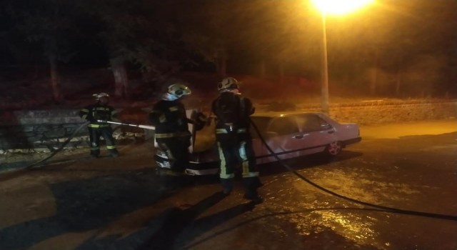 Denizlide seyir halindeki araç alev alev yandı