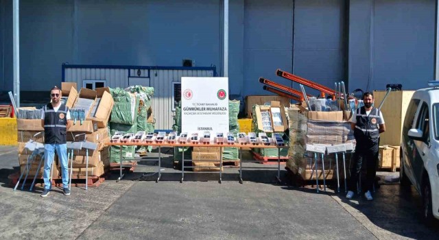 Gümrük muhafaza ekiplerinden Ambarlı Limanında kaçak optik malzeme operasyonu