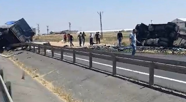 Mardinde iki tır çarpıştı: 2 yaralı