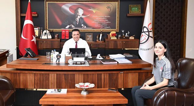 Milli Sporcu Kılınç'tan Rektör Prof. Dr. Uzun’a Ziyaret