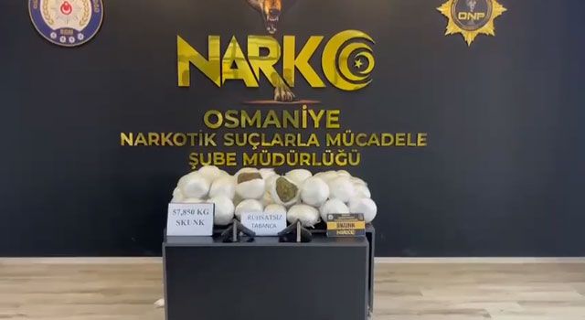 Osmaniye'de 57 Kilo Skunk ve Silah Ele Geçirildi