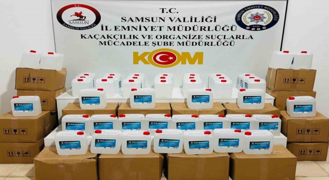 Samsunda sahte içki yapımında kullanılan 640 litre etil alkol ele geçirildi