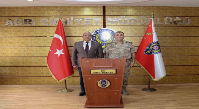 Ağrı İl Jandarma Komutanı Tuğgeneral Kiperden İl Emniyet Müdürü İpara ziyaret
