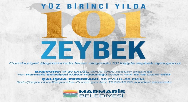Marmariste 101inci yılda 101 kişiyle zeybek gösterisi