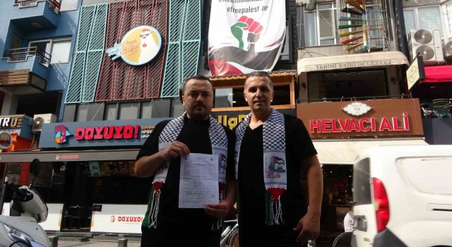 Pendikte İsraili boykot pankartı asan işletmeye İBB ceza kesti