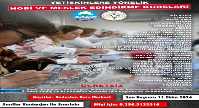 Söke Belediyesinin yetişkinlere yönelik yeni dönem kurs kayıtları başladı
