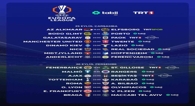 UEFA Avrupa Ligi ilk hafta maçlarıyla başlıyor