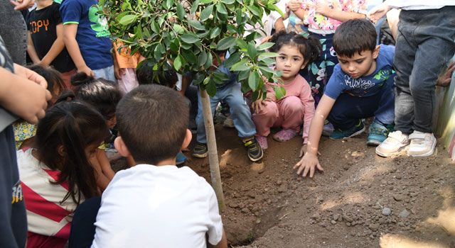 Çocuklar Fidan Dikerek Doğaya Can Verdi