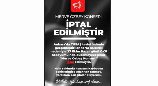 Fıstık Festivali Kapsamındaki Merve Özbey Konseri İptal Edildi
