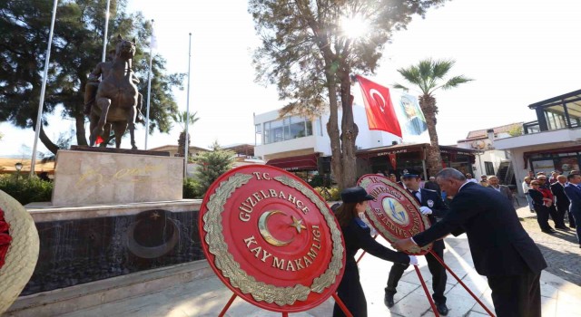 Güzelbahçede Atanın huzuruna çelenk sunuldu