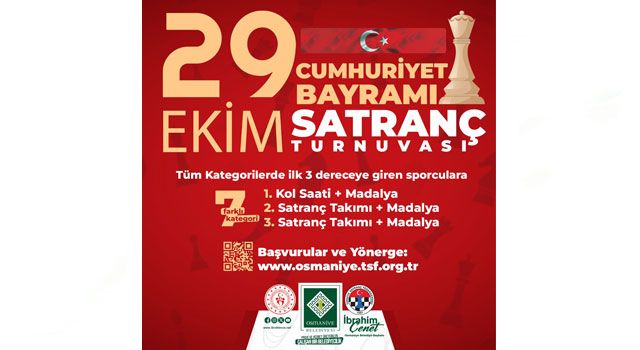 Osmaniye Belediyesi’nden 29 Ekim Cumhuriyet Bayramı Satranç Turnuvası