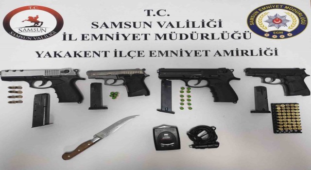 Samsunda tabanca ve radar cihazı ele geçirildi