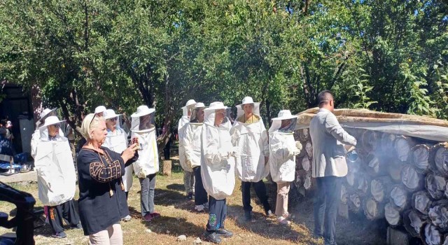 Yerli turistler Vanda bal hasadı yaptı