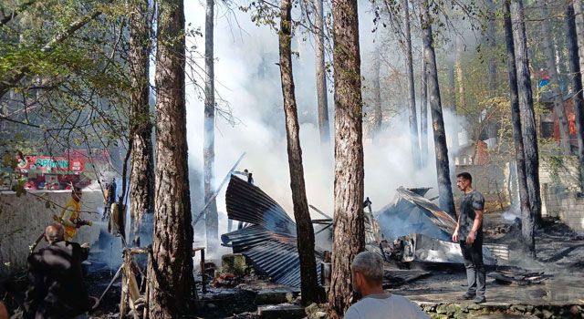 Zorkun Yaylası'nda Korkutan Yangın: Yayla Evi Kullanılamaz Hale Geldi