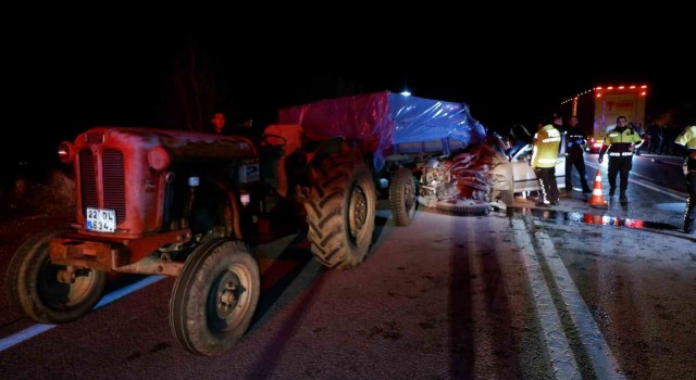 Edirne'de Traktörün Römorkuna Çarpan Sürücü Hayatını Kaybetti