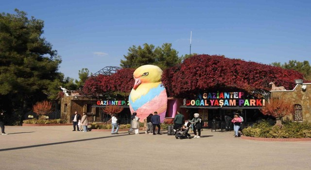 Gaziantep Doğal Yaşam Parkına ara tatilde ziyaretçi akını