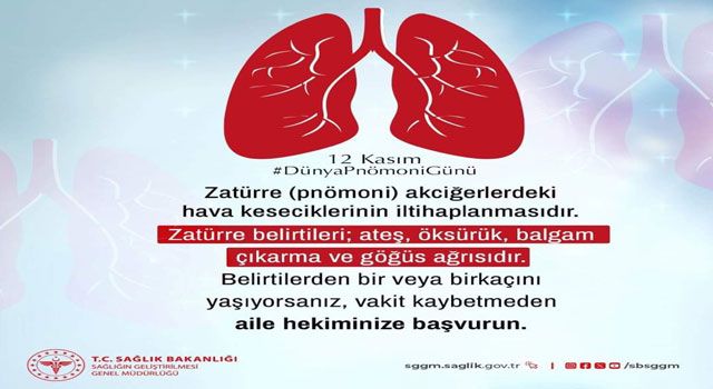 Osmaniye İl Sağlık Müdürlüğü’nden "Dünya Pnömoni Günü" Uyarısı