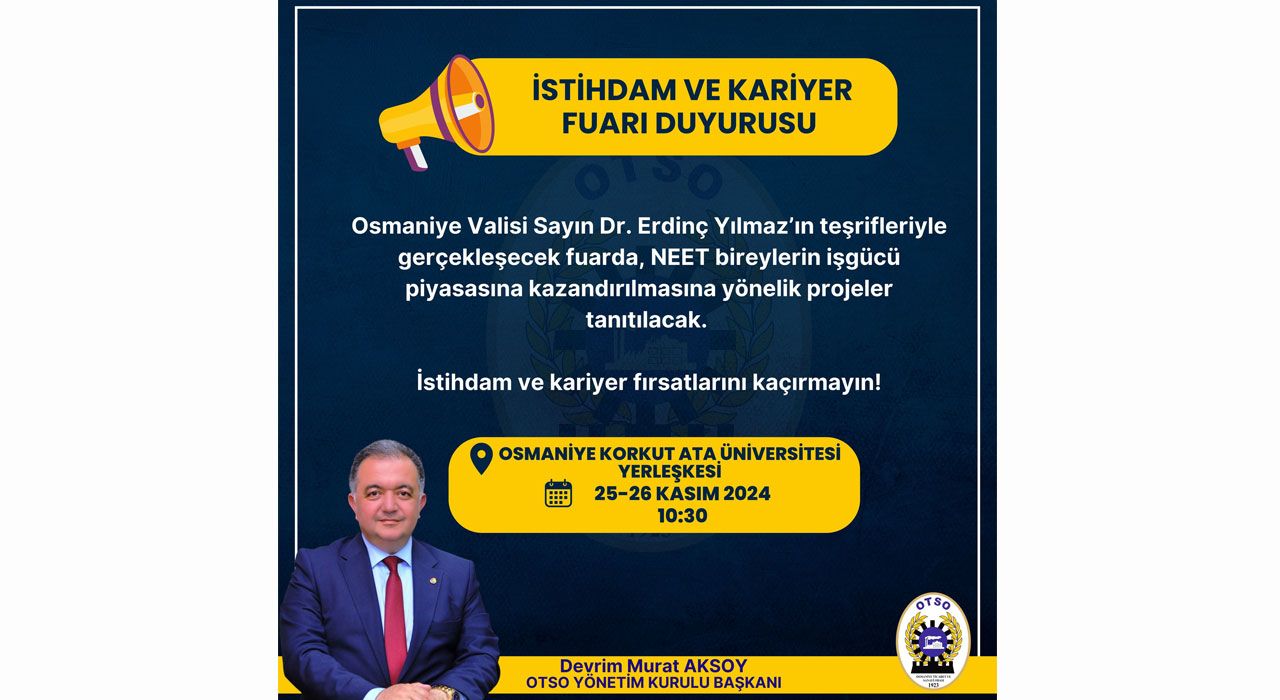 Osmaniye’de İstihdam ve Kariyer Fuarı Başlıyor