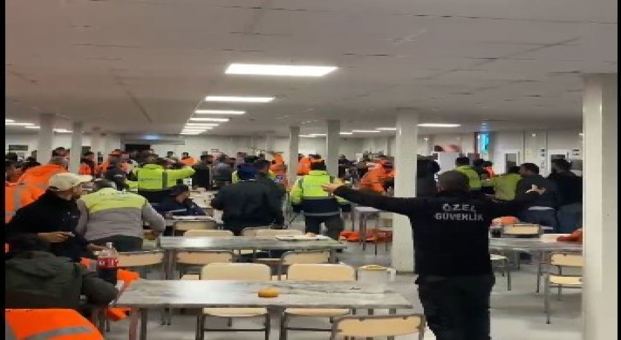 Akkuyu NGS yemekhanesinde işçiler birbirine girdi, masa ve sandalyeler havada uçuştu