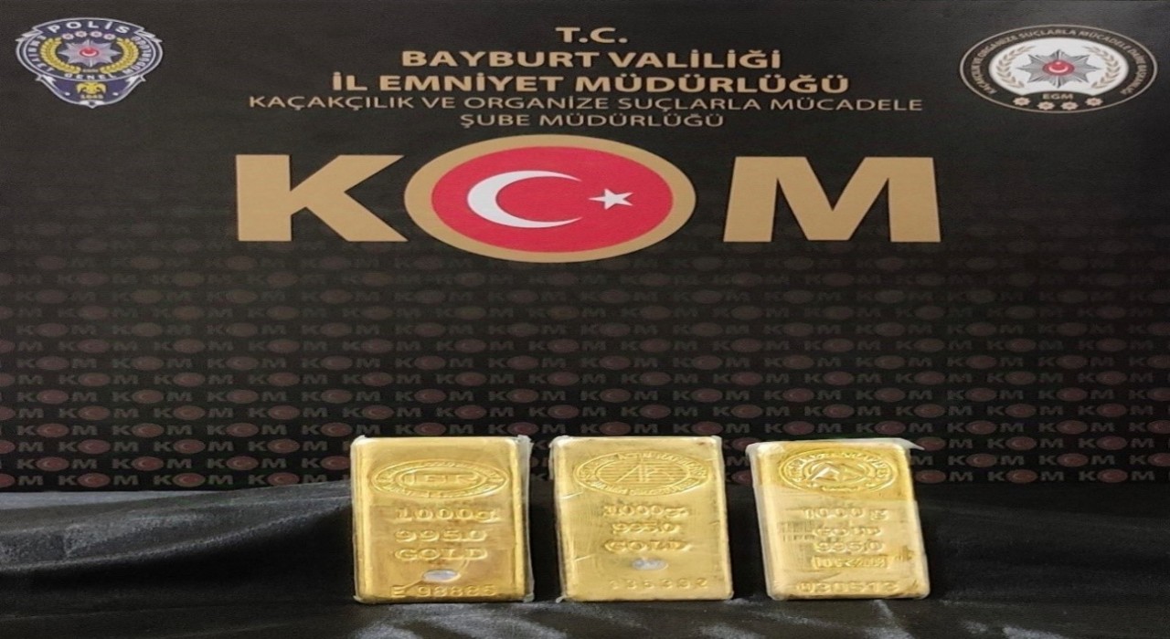 Bayburtta 10 milyon lira değerinde 3 külçe altın ele geçirildi