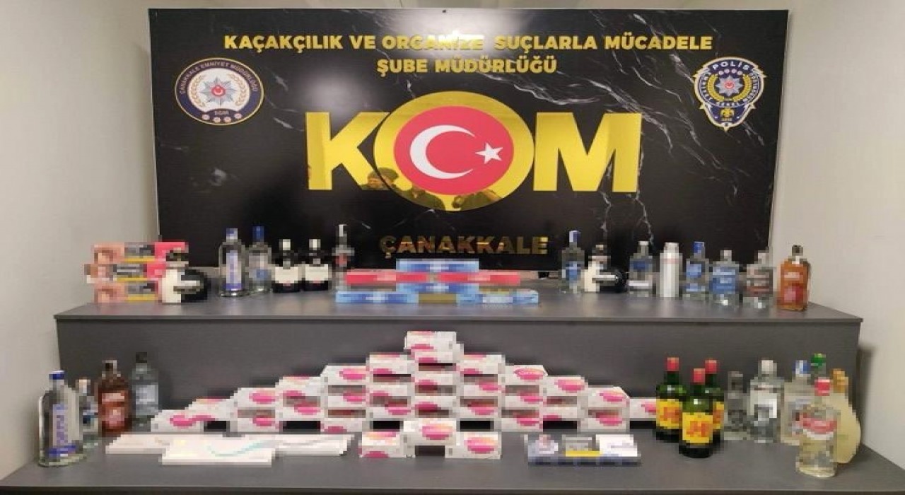 Çanakkalede kaçak alkol ve sigara operasyonu