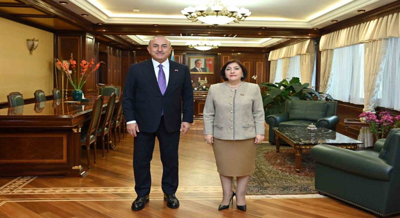 Çavuşoğlu, Azerbaycan Milli Meclis Başkanı Gafarova ile görüştü
