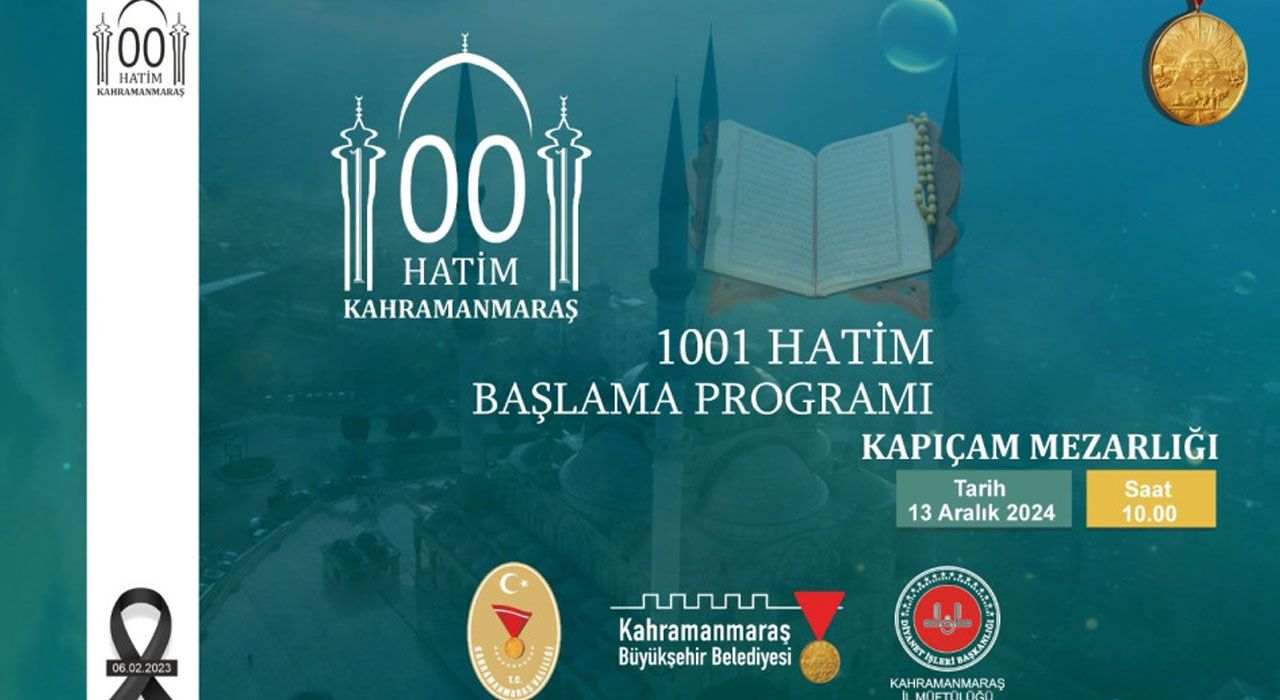 Deprem Şehitleri İçin “1001 Hatim” Programı Düzenleniyor