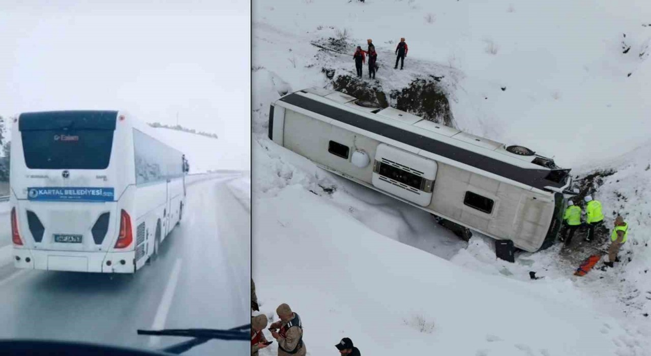Erzincanda kaza yapan otobüsün kaza yapmadan saniyeler öncesi görüntüsü ortaya çıktı