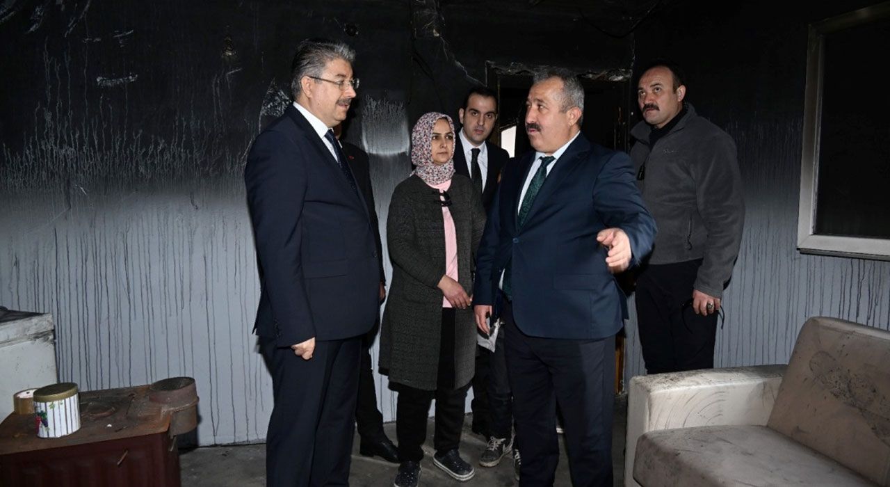 Evi Yanan Aileye Vali Yılmaz’dan Ziyaret