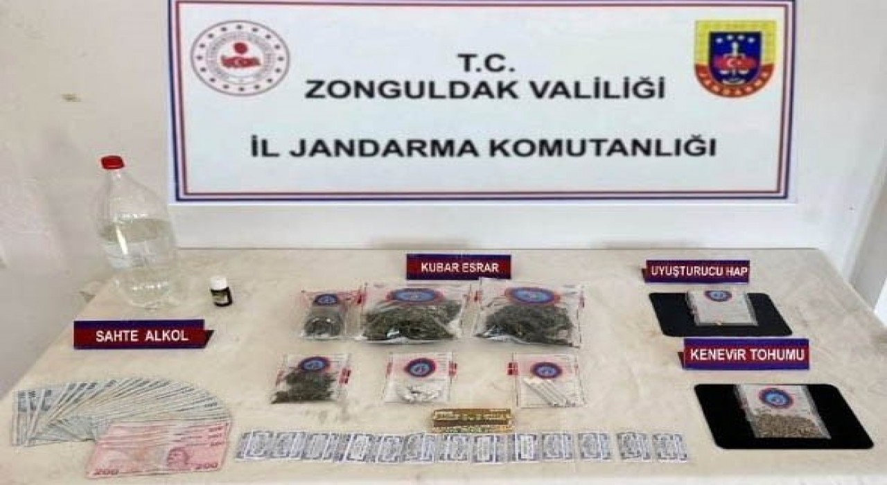 Karadeniz Ereğlide uyuşturucu ve sahte alkol ele geçirildi