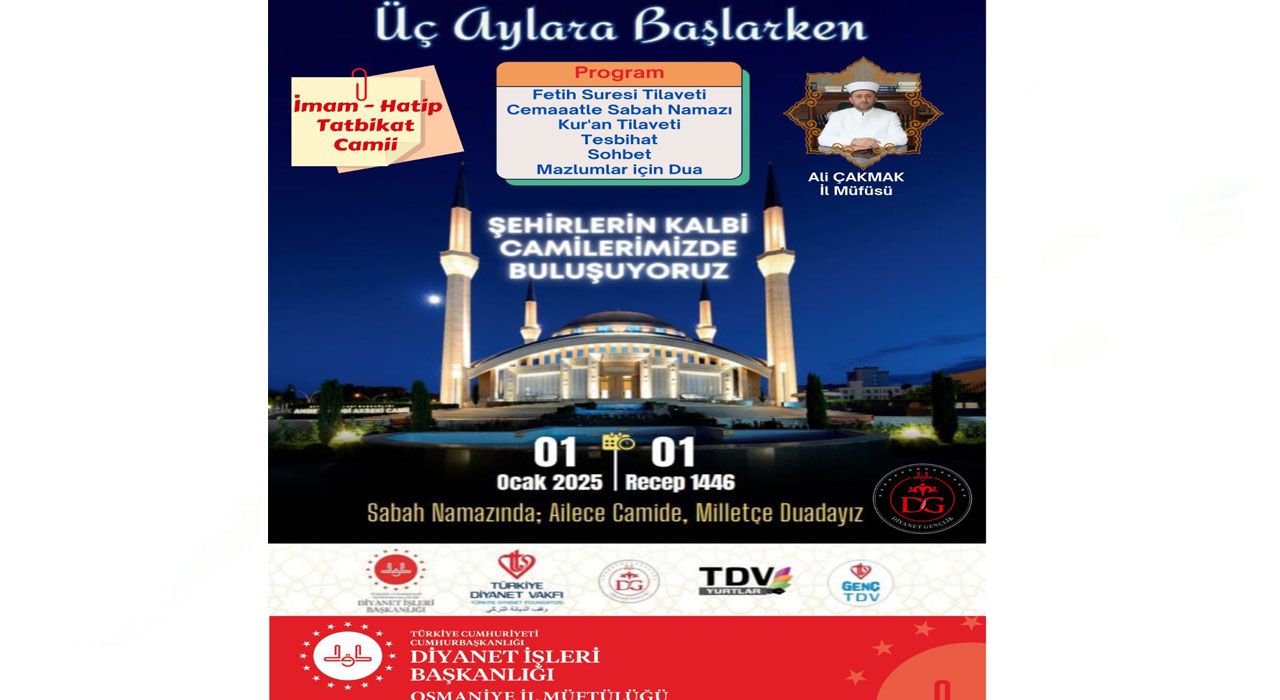 Osmaniye İl Müftülüğünden Ailece Camide Dua Programı