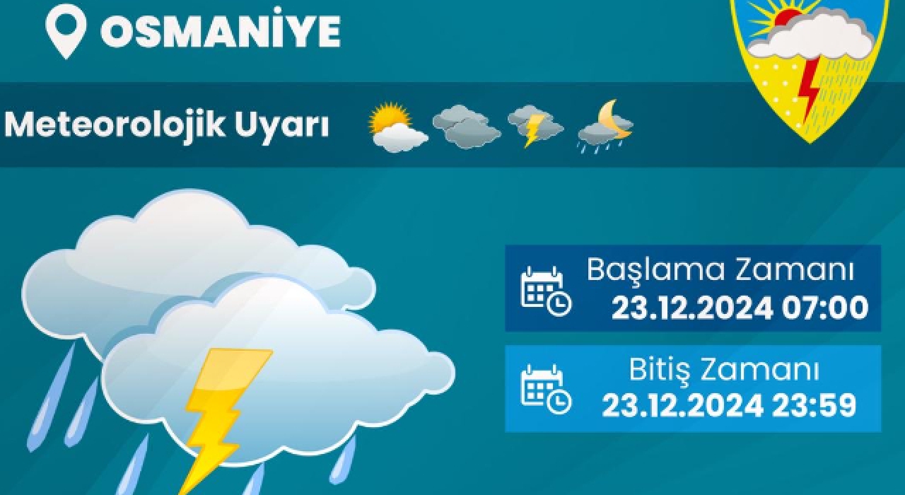 Osmaniye'de Kuvvetli Yağış ve Kar Bekleniyor