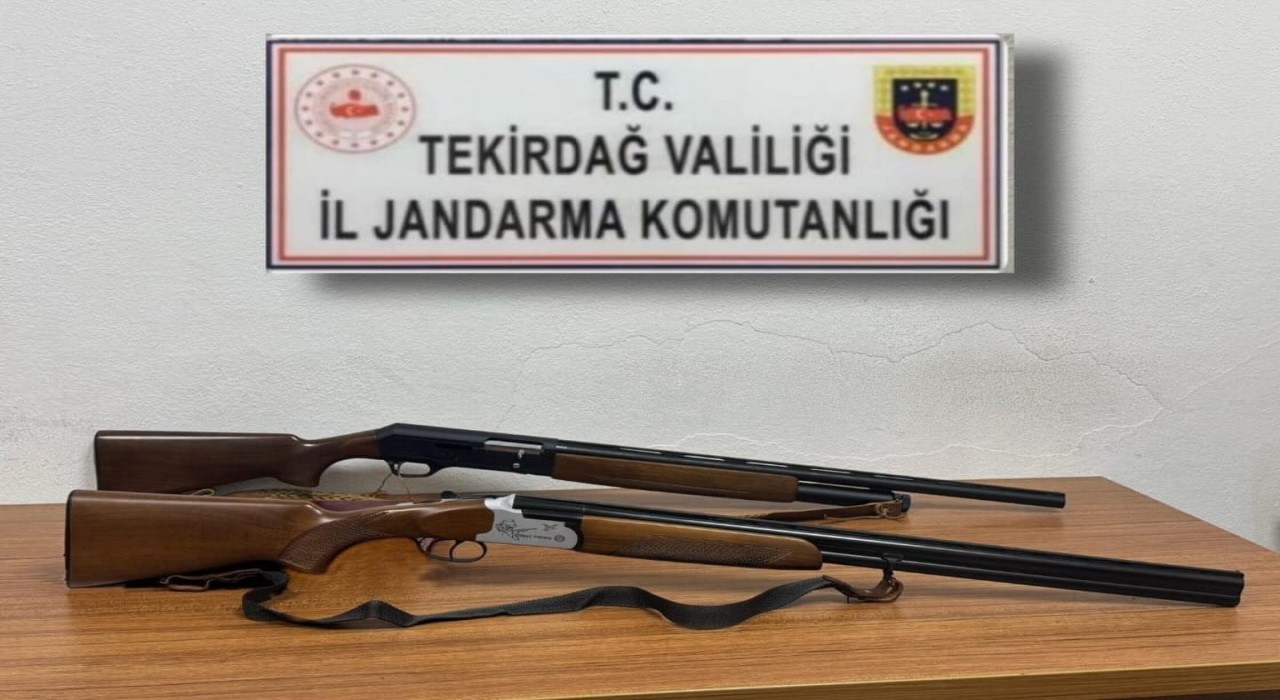 Tekirdağda ruhsatsız tabanca ve av tüfeği ele geçirildi