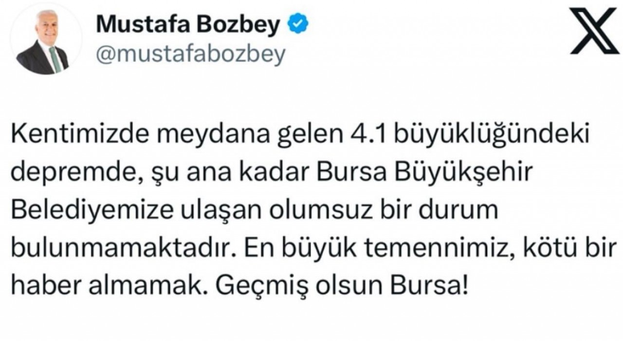 Başkan Bozbeyden deprem açıklaması...