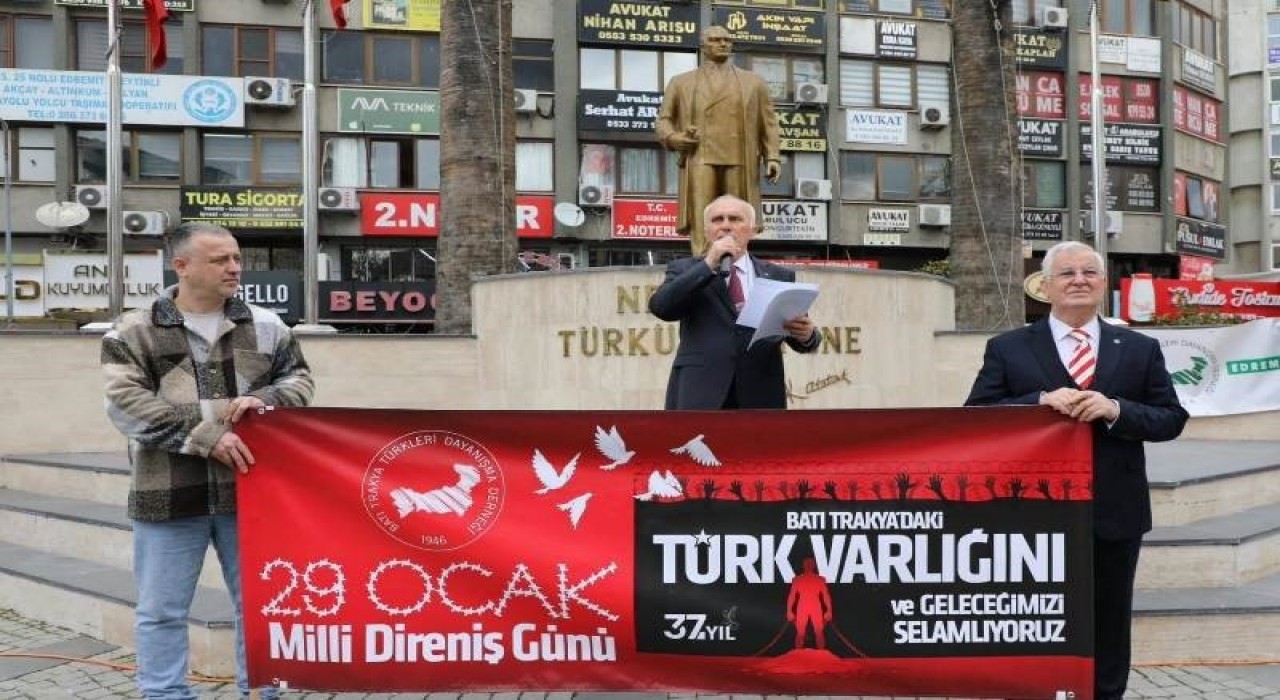 Batı Trakya Derneği, Edremitte Millî Direniş Gününün 37. Yılını Kutladı