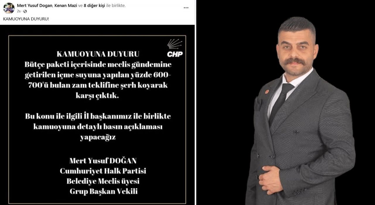 CHP’li Doğan: "İçme Suyuna Yapılan Fahiş Zamma Karşı Çıktık"