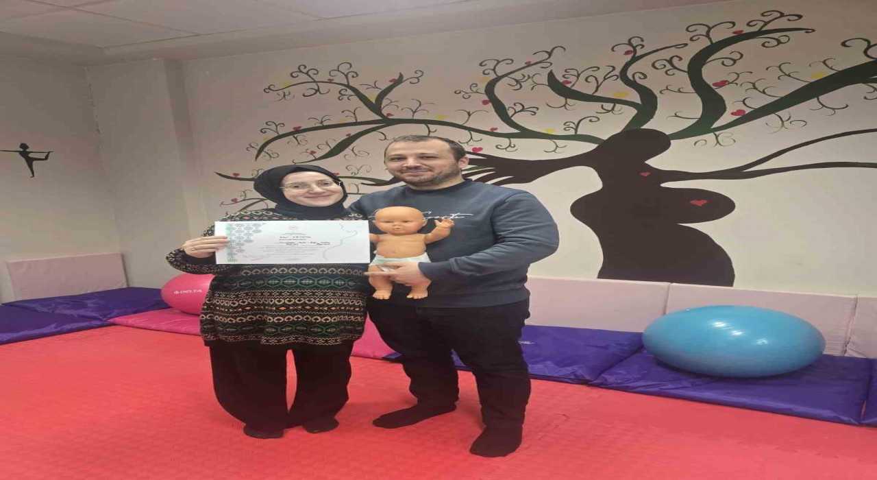 Düzcede gebe okulunda ilk eşli eğitim yapıldı