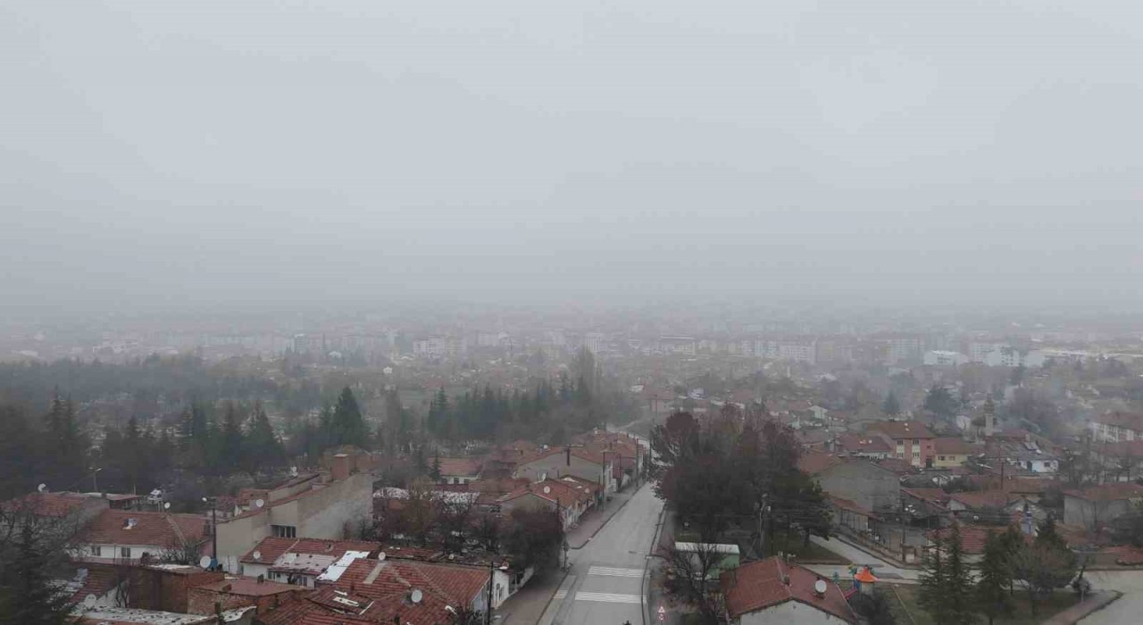Eskişehirde yoğun sis havadan görüntülendi