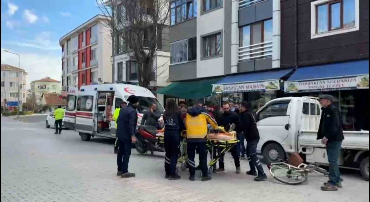 Gönende motosiklet ve bisiklet çarpıştı: 1 yaralı