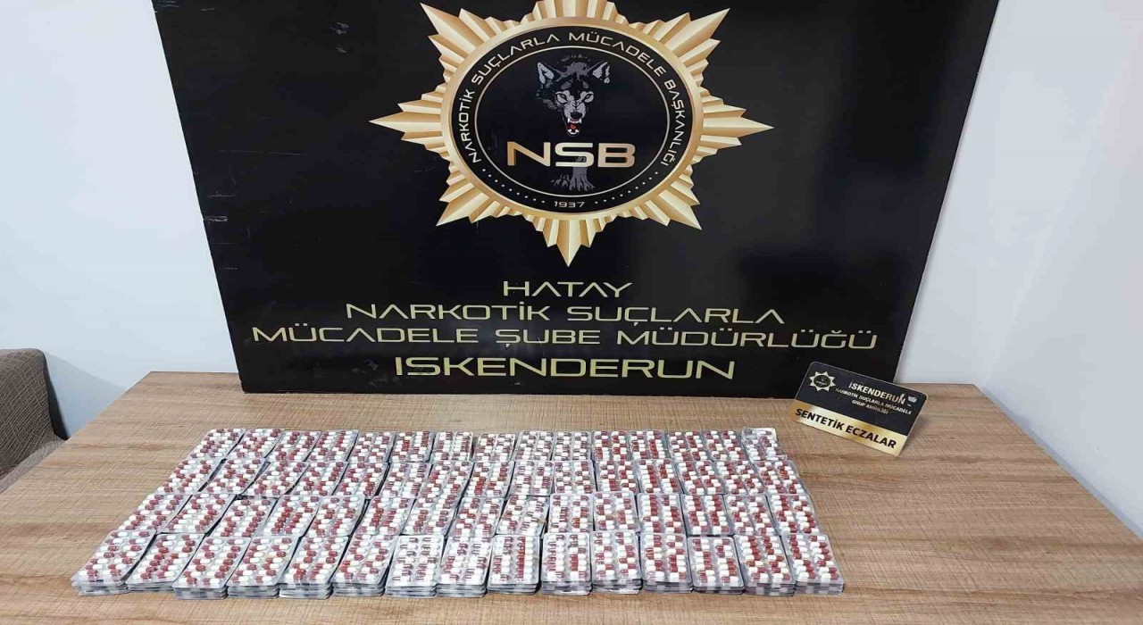 İskenderunda uyuşturucu hap ele geçirildi