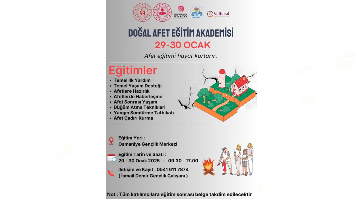 Osmaniye Gençlik Merkezi’nden Afet Eğitimi Çağrısı
