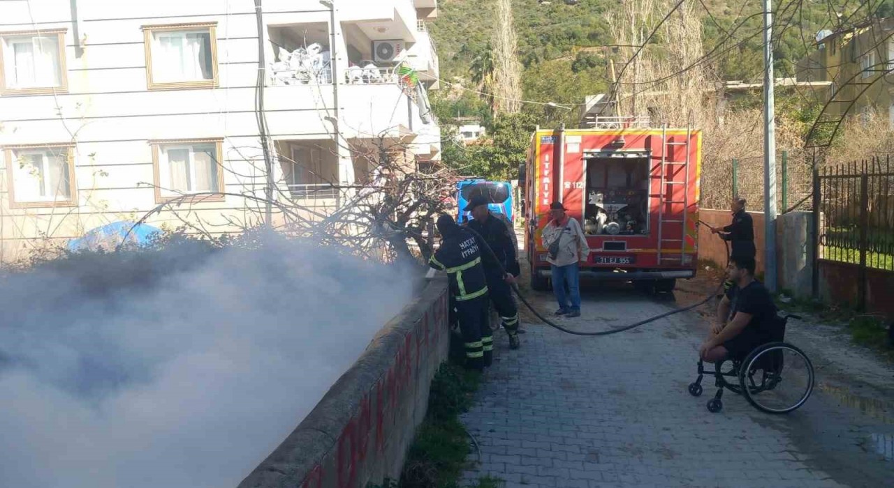 Samandağda bahçe yangını