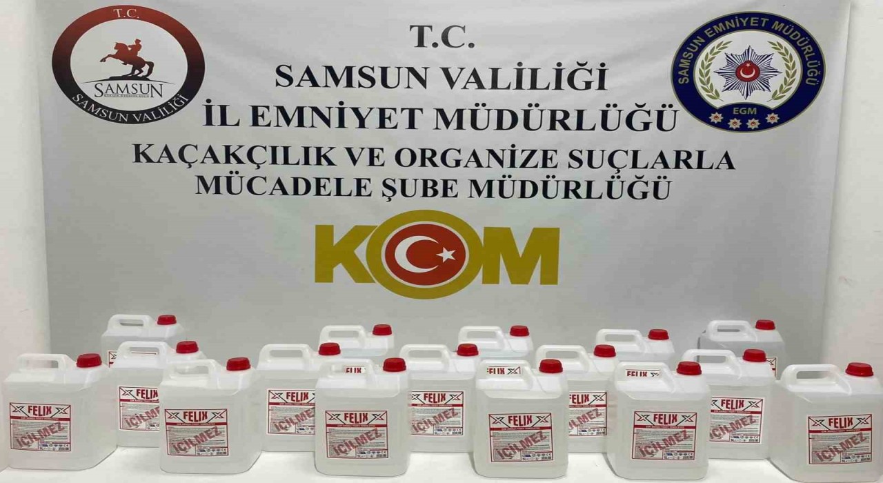 Samsunda 80 litre kaçak etil alkol ele geçirildi
