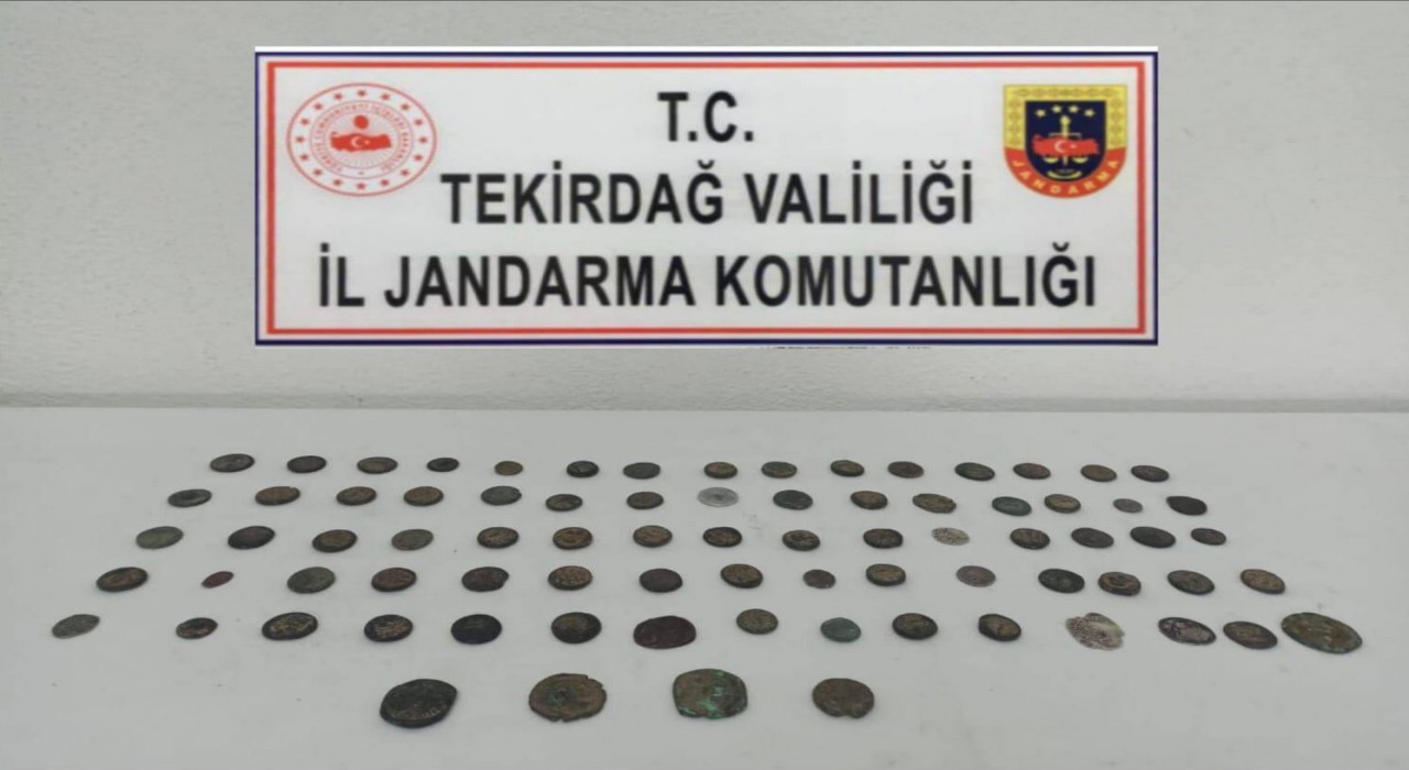 Tekirdağda tarihi eser niteliği taşıyan 79 adet sikke ele geçirildi