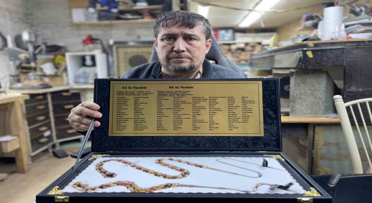 Ahşap sanatçısından rekor: 154 farklı ağaçla yapılan ilk tespih